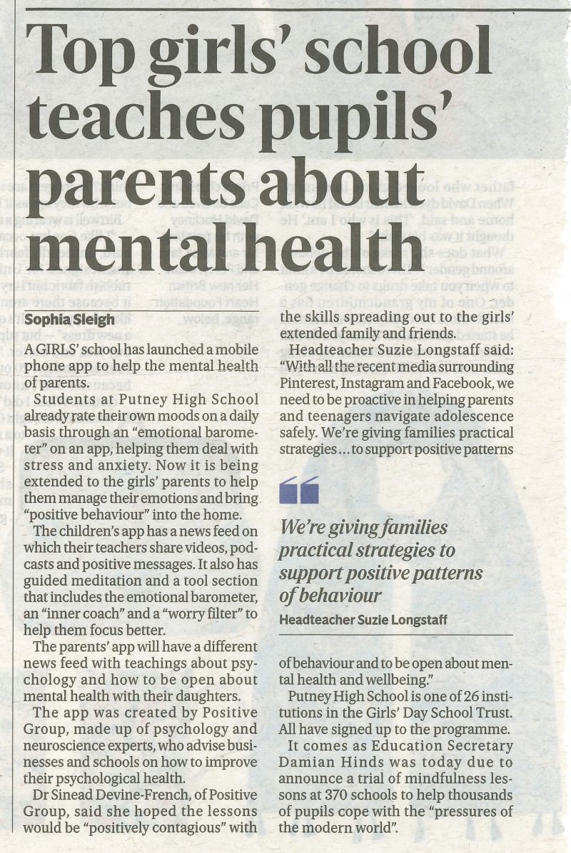 Article by Sophia Sleigh in London Evening Standard Monday 4 February 2019.