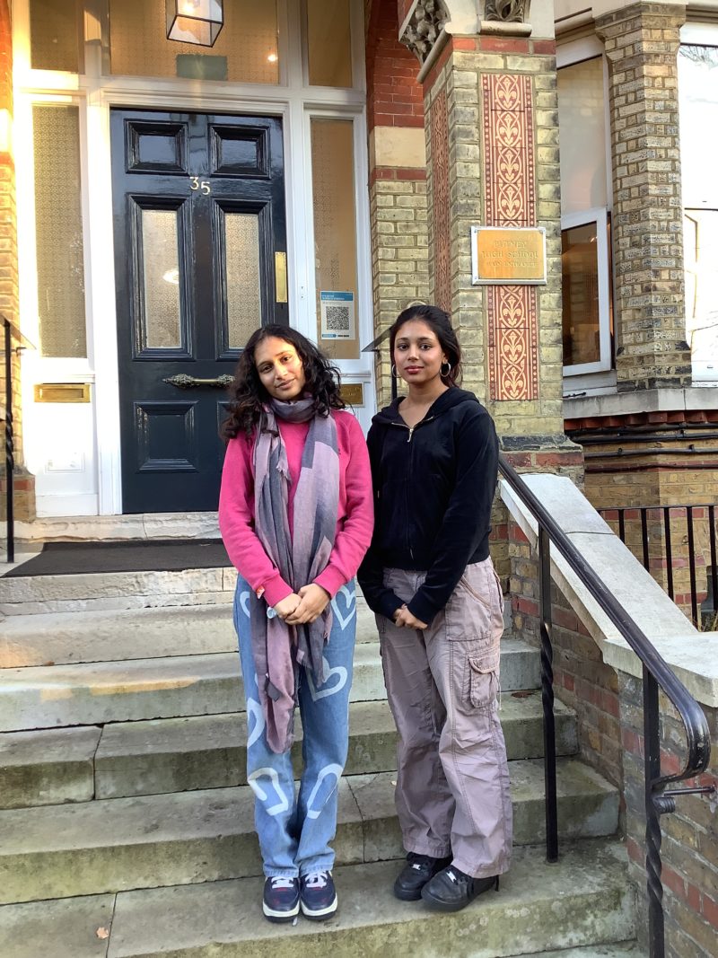 Two members of Team SOLIS: Tavishi from Latymer Upper School (left) and Naina, Putney High School