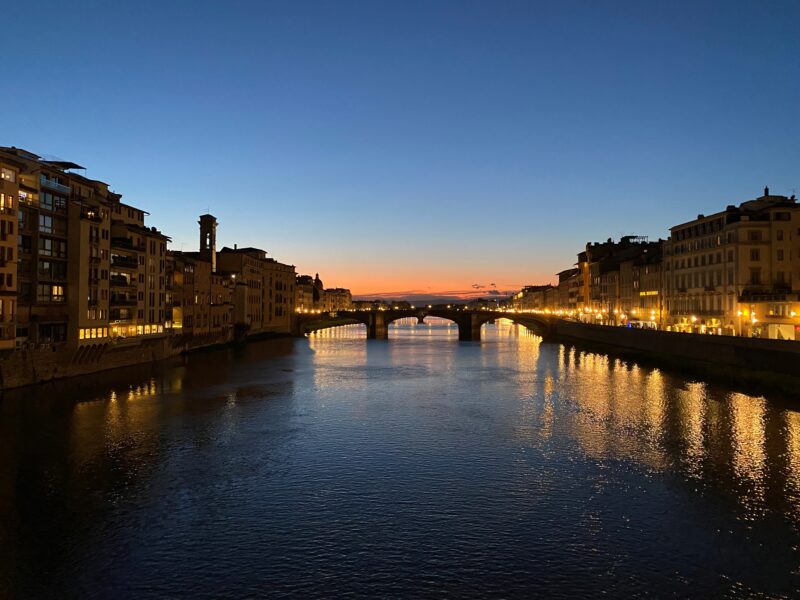 Sunset view from the Ponte Vecchio
