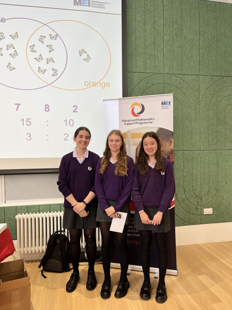 1st Place Maths Team: Florence, Nathalie and Olivia