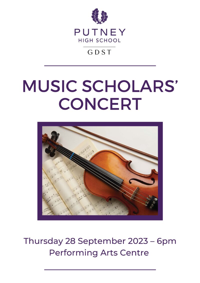 Join us on Thursday September 28 at 6pm, at the PAC for our Music Scholars Concert.